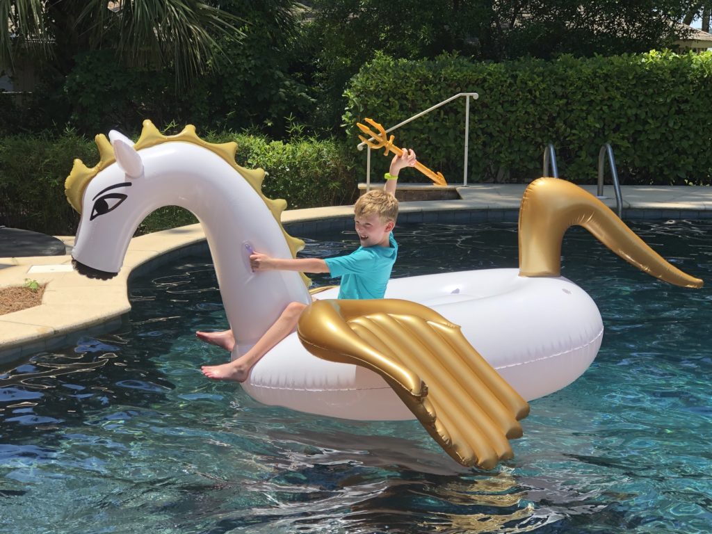 Large pegasus float for Percy Jackson party