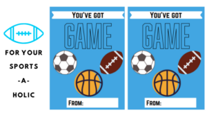 Valentine's day cards for the sports gamer