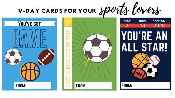 Valentines day cards for sports lovers