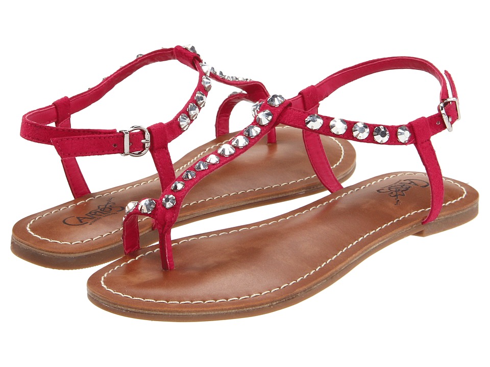 red bling sandals