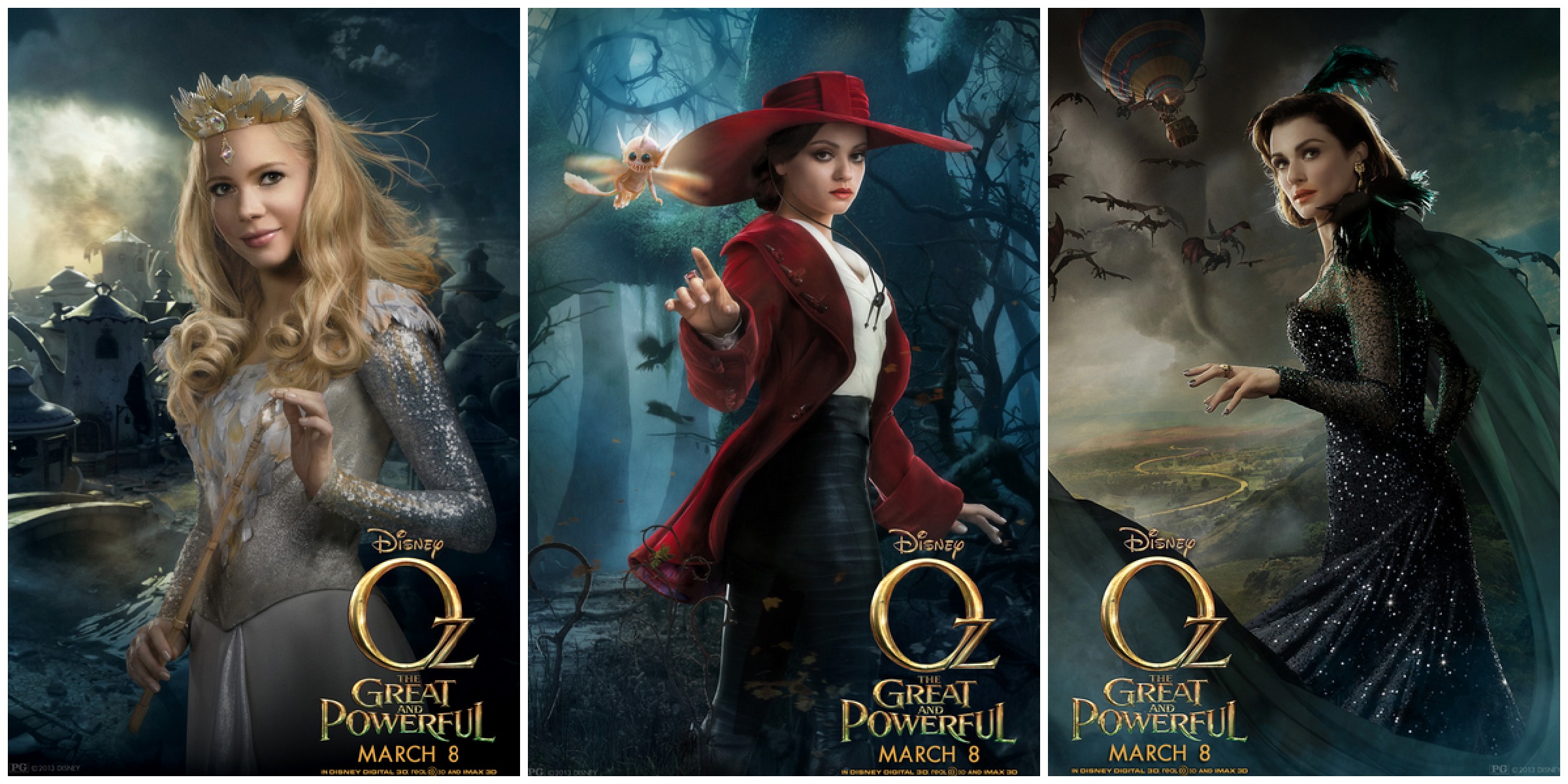 oz the great and powerful character posters