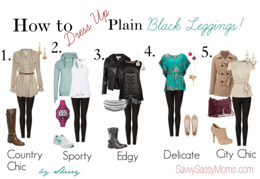 How to Dress Up Plain Black Leggings - Savvy Sassy Moms