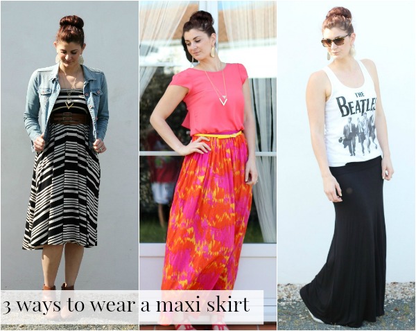 3 ways to wear a maxi skirt - Savvy Sassy Moms