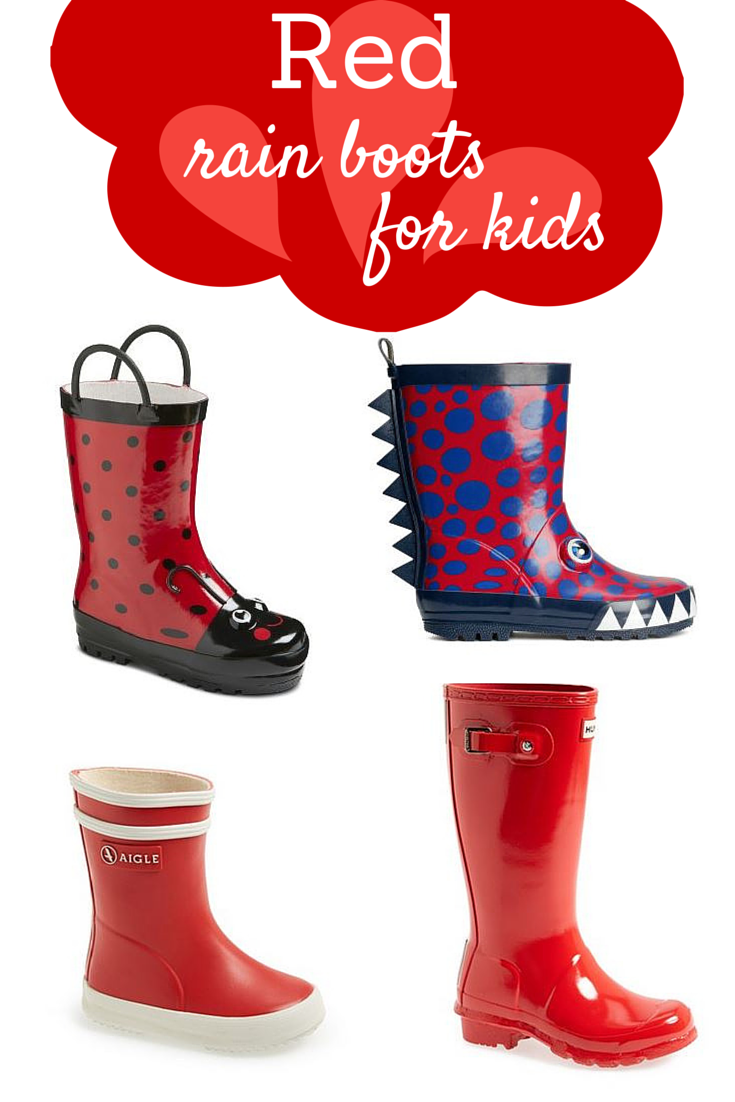 red rain boots kids