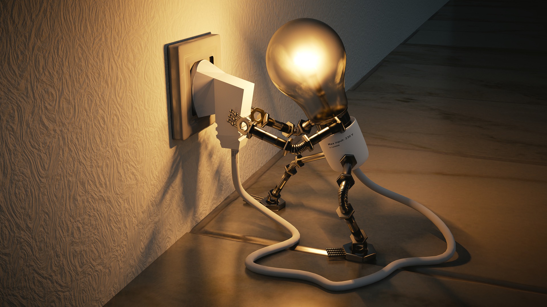 Light bulb plugged in