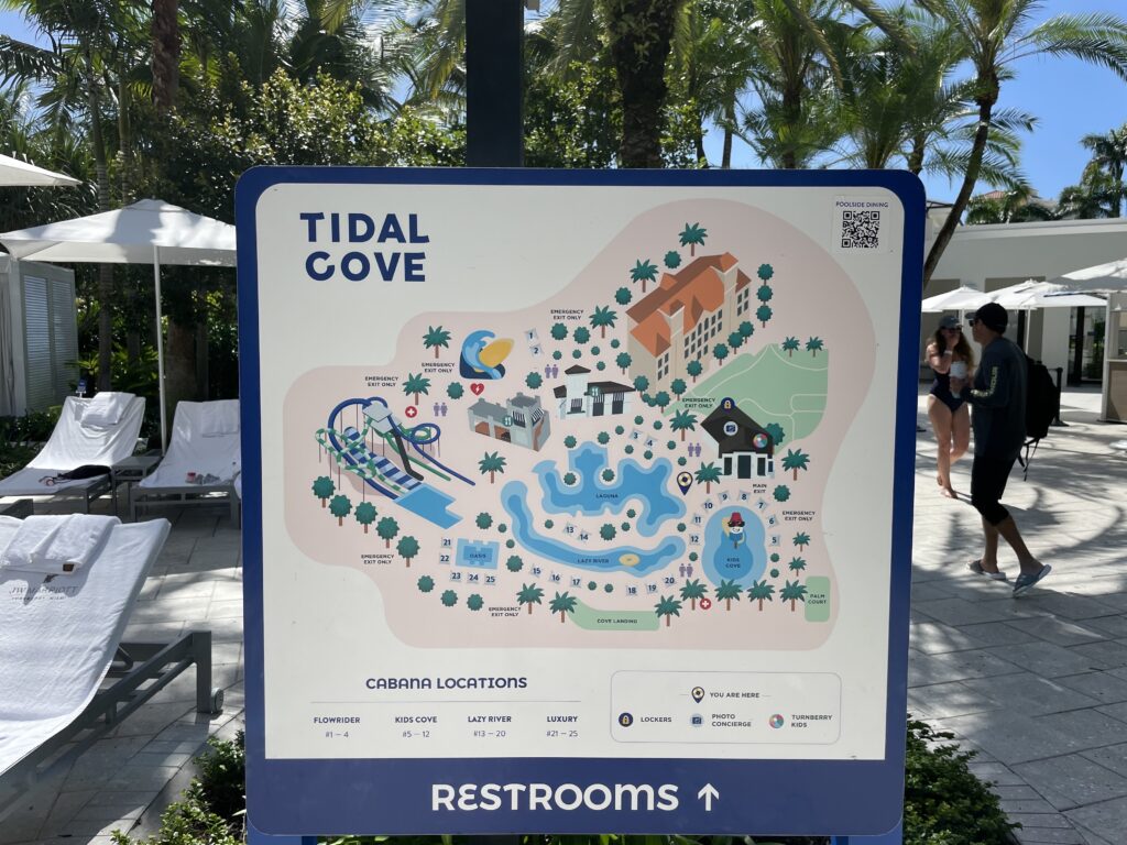 Map of the tidal cove waterpark